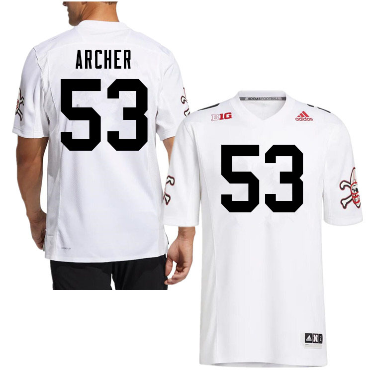 Men #53 Jake Archer Nebraska Cornhuskers College Football Jerseys Sale-White Strategy
